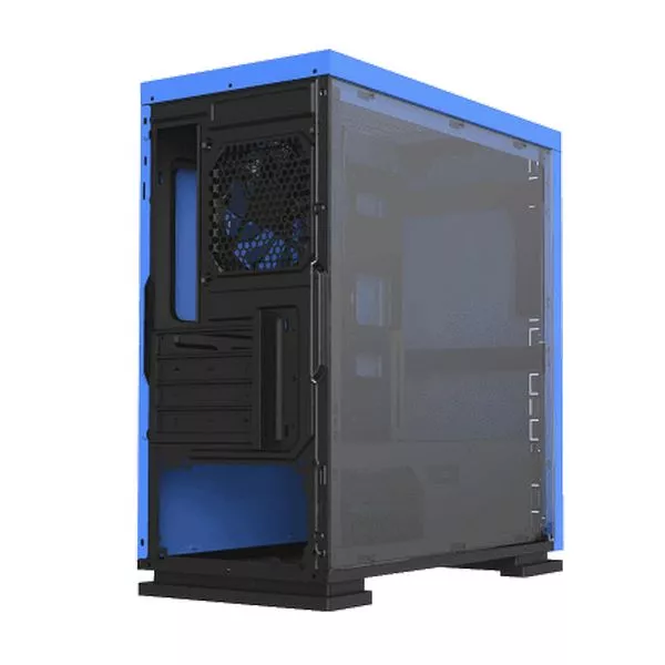 Case mATX GAMEMAX EXPEDITION BL Blue, w/o PSU, Transparent Panel, Rear 12cm Blue LED fan