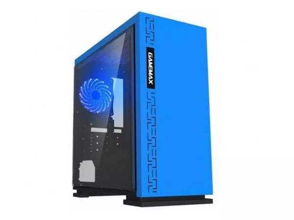 Case mATX GAMEMAX EXPEDITION BL Blue, w/o PSU, Transparent Panel, Rear 12cm Blue LED fan
