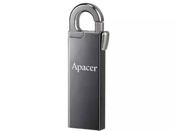 32GB USB3.1 Flash Drive Apacer "AH15A", Dark Gray, Metal, Keychain-Carabin, Capless (AP32GAH15AA-1)