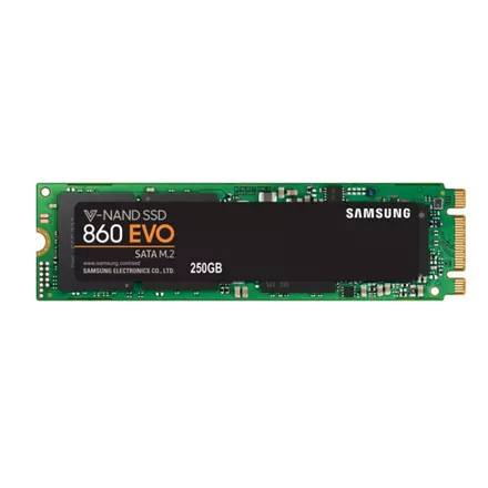 M.2 SATA SSD  250GB Samsung 860 EVO "MZ-N6E250BW" [R/W:550/520MB/s, 97K IOPS, MJX, V-NAND 3bit MLC]