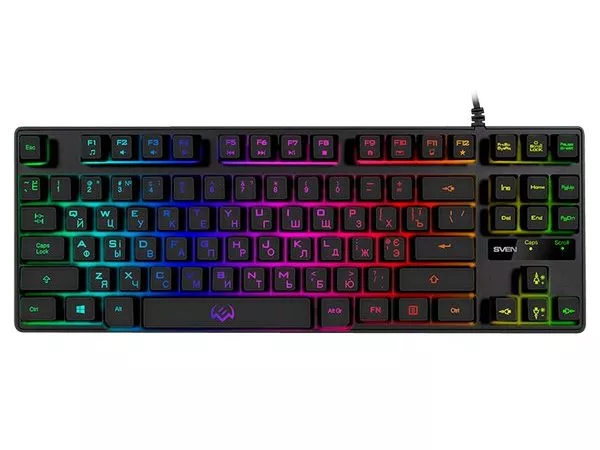 SVEN KB-G7400 Gaming Keyboard, membrane with tactile feedback, 87 keys, 12 Fn-keys, Backlight, USB,
