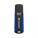 128GB USB3.1 Flash Drive Transcend "JetFlash 810", Black-Blue, Rubber Case (R/W:90/45MB/s)