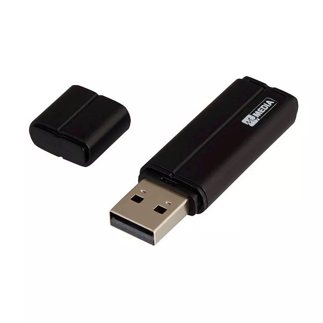 16GB USB2.0  MyMedia (by Verbatim) MyUSB Drive Black, Classic compact design with cap to protect USB connector (Read 18 MByte/s, Write 10 MByte/s)