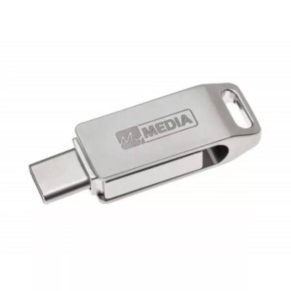 16GB USB3.2  MyMedia (by Verbatim) MyDual USB Drive Metal casing, USB A + USB-C, Strong metal housing with swivel, Reversible connector (Read 80 MByte