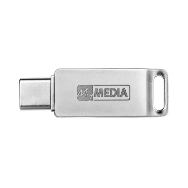 16GB USB3.2  MyMedia (by Verbatim) MyDual USB Drive Metal casing, USB A + USB-C, Strong metal housing with swivel, Reversible connector (Read 80 MByte
