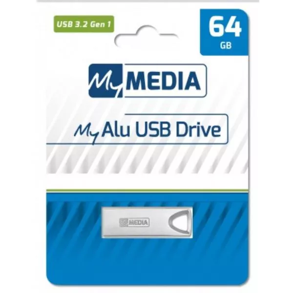 64GB USB3.2  MyMedia (by Verbatim) MyAlu USB 3.2 Drive Metal casing, Compact and lightweight, (Read 80 MByte/s, Write 30 MByte/s)