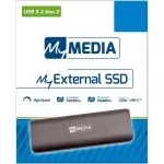 M.2 External SSD 512GB  MyMedia (by Verbatim) External SSD USB3.2 Gen 2, Sequential Read/Write: up to 520/400 MB/s, Light, Sleek space grey aluminium