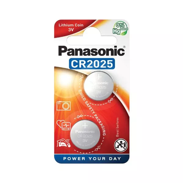 CR2025, Blister*2, Panasonic, CR-2025EL/2B