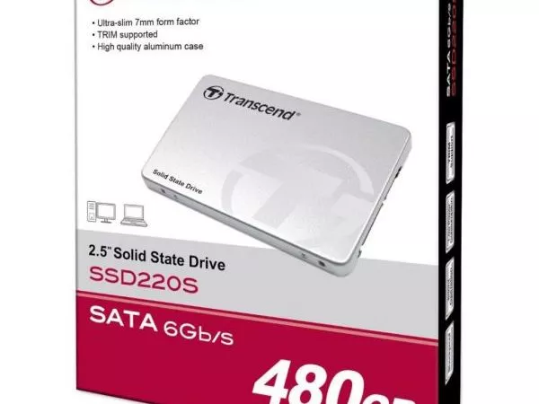 2.5" SSD  480GB Transcend SSD220 [R/W:550/450MB/s, 80K IOPS, SM2256KAB, NAND TLC, Aluminium]