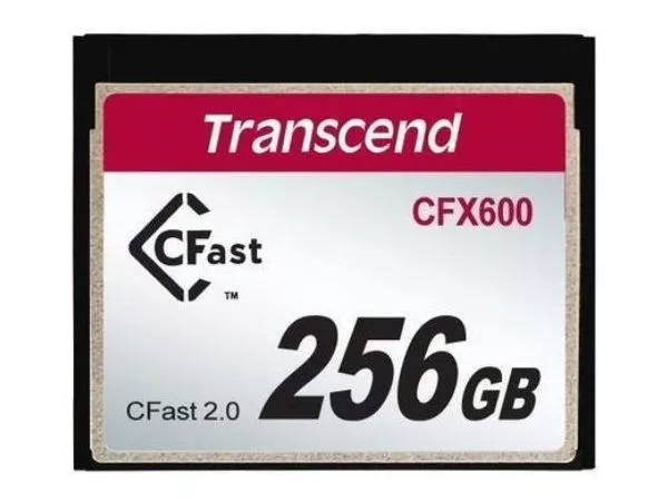 256GB CompactFlash Card, CFast 2.0 600X, Transcend "TS256GCFX600" (R/W: 510/370MB/s)