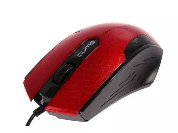 Mouse Qumo M14, Optical,1000 dpi, 3 buttons, Ambidextrous, Red, USB