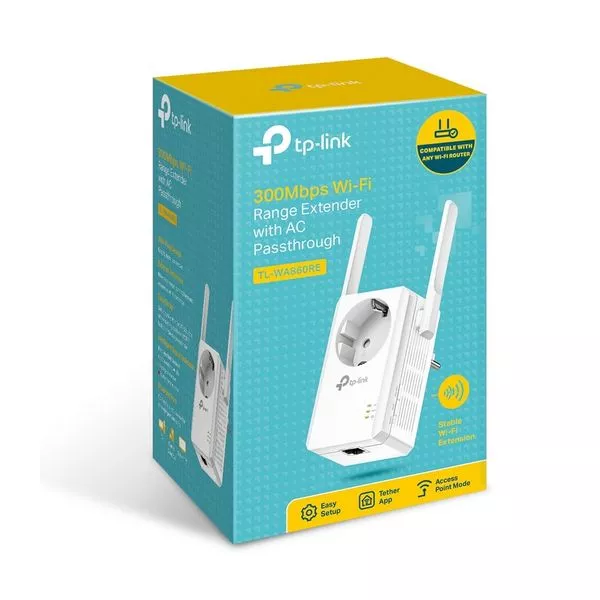 Wireless Range Extender TP-LINK TL-WA860RE, 300Mbps with AC Passthrough