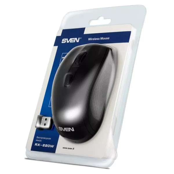 Mouse Wireless SVEN RX-220W, Laser, Black, USB