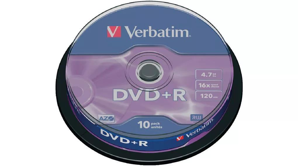Verbatim DataLifePlus DVD+R AZO 4.7GB 16X MATT SILVER SURFAC - Spindle 10pcs.