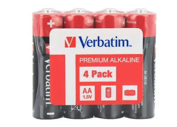 Verbatim Alcaline Battery  AA, 4pcs, Pack Shrink