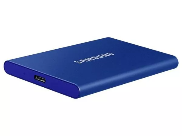 .500GB (USB3.2/Type-C) Samsung Portable SSD T7 , Blue (85x57x8mm, 58g, R/W:1050/1000MB/s)