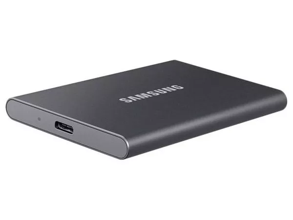 1.0TB (USB3.2/Type-C) Samsung Portable SSD T7 , Grey (85x57x8mm, 58g, R/W:1050/1000MB/s)