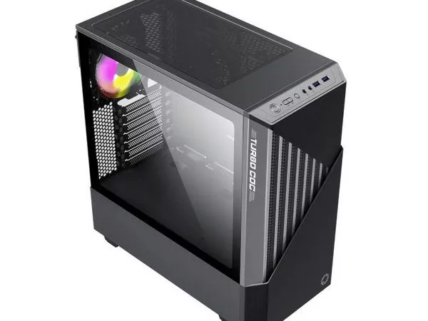 Case ATX GAMEMAX Contac COC, w/o PSU, 1x120 & 1x140mm ARGB fan, TG, 2xUSB 3.0, RGB HUB, Black/Grey