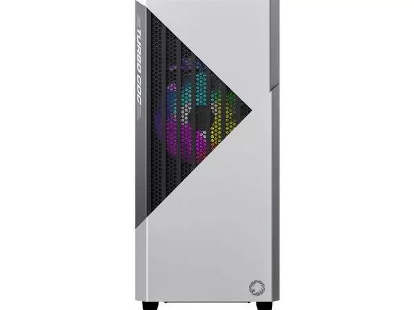 Case ATX GAMEMAX Contac COC, w/o PSU, 1x120 & 1x140mm ARGB fan, TG, 2xUSB 3.0, RGB HUB, White/Grey