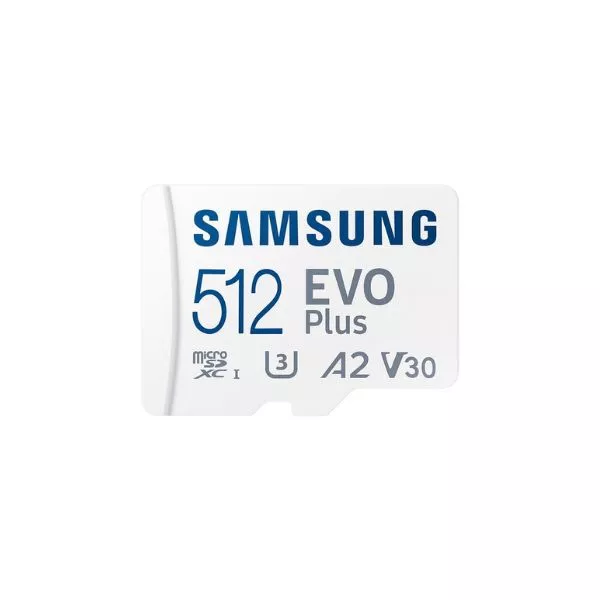 512GB MicroSD (Class 10) UHS-I (U3) +SD adapter, Samsung EVO Plus "MB-MC512KA" (R:130MB/s)