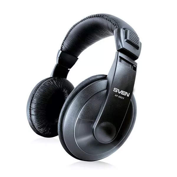 SVEN AP-860V, Stereo headphones with the volume control,  3.5 mm (3 pin) stereo mini-jack, 2.5 m, Black