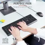 Trust Primo Keyboard & Mouse Set, Silent keys and mouse buttons, Spill resistant, RU, USB,1.8m, Blac