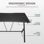 Trust Gaming Desk GXT 711 Dominus, 115cm desk width with fine textured surface, Steel frame, high-qu