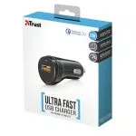 USB Car Charger - Trust Ultra-Fast (18W) USB Car Charger with QC3.0 and auto-detect, Output: QC3.0 m