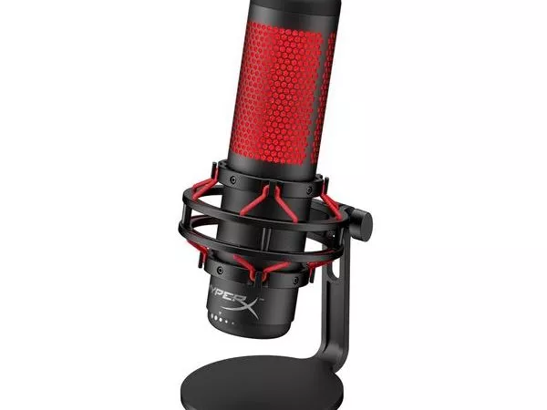 HyperX QuadCast, Microphone for the streaming, Anti-Vibration shock mount, Tap-to-Mute sensor with LED indicator, Four selectable polar patterns, Inte