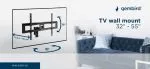 TV-Wall Mount for 32-65"- Gembird "WM-65RT-03", Rotation-Tilt, max. 40kg, Tilting angle 15°, Distance TV to Wall: 72 - 420 mm, max. VESA 600 x 400, Bl
