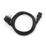 Power cord PC-186-VDE,  1.8 m, Schuko input and right angled C13 output, with VDE approval, Black