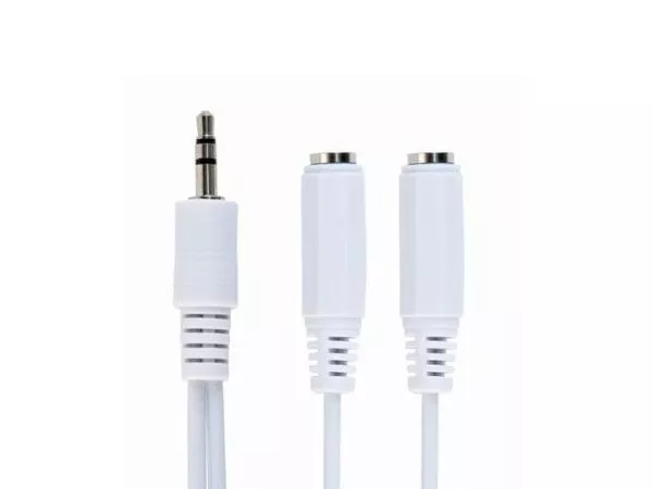 CCA-415W 3.5mm audio splitter cable, 10 cm