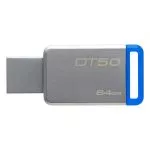 64GB USB3.1 Kingston DataTraveler 50 64GB Silver/Blue, USB 3.1, Metal casing, Compact, lightweight,