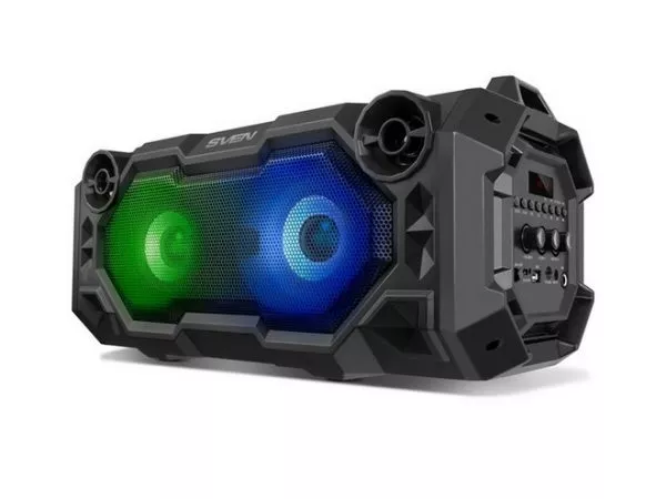 SVEN PS-500 Black, Bluetooth Portable Speaker, 36W RMS, Effective multi-colored lighting, LED displa