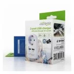 Power socket built-in, Out:1xCEE 7/4, 2xUSB, White, protective shutters, Energenie EG-ACU2-02
