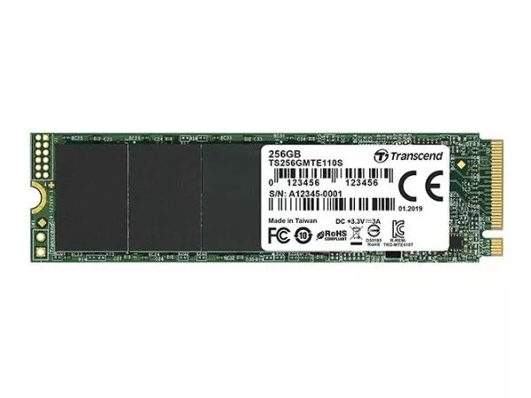 M.2 NVMe SSD  256GB Transcend 110S [PCIe 3.0 x4, R/W:1800/1500MB/s, 180/150K IOPS, SM2263, 3DTLC]