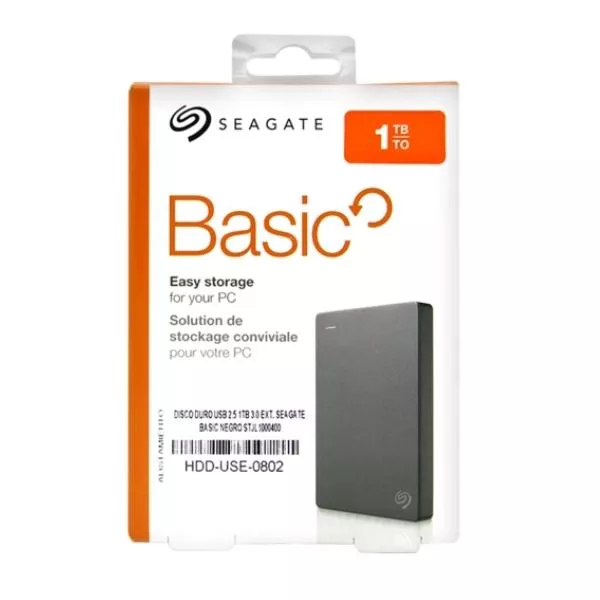 2.5" External HDD 1.0TB (USB3.0)  Seagate "Basic", Gray, Durable design