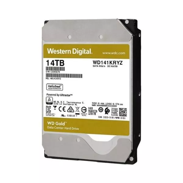 3.5" HDD 14.0TB-SATA-512MB Western Digital "Gold Enterprise Class (WD141KRYZ)"