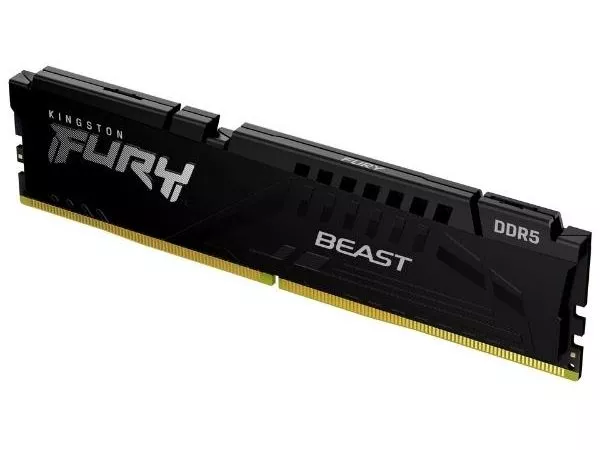 16GB DDR5-6000  Kingston FURY® Beast DDR5, PC48000, CL40, 1.35V, 1Rx8, Auto-overclocking, Asymmetric BLACK low-profile heat spreader, Intel XMP 3.0 Re
