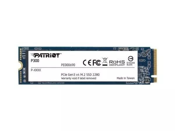M.2 NVMe SSD  256GB Patriot P300, Interface: PCIe3.0 x4 / NVMe 1.3, M2 Type 2280 form factor, Sequential Read 1700 MB/s, Sequential Write 1100 MB/s, R