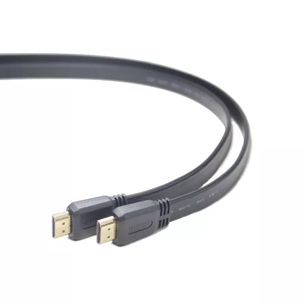 Cable HDMI  CC-HDMI4F-6, 1.8 m, High speed HDMI flat cable with Ethernet, Supports 4K UHD resolutions at 60 Hz, 1.8 m, black color