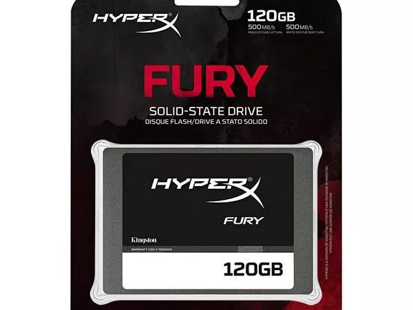 2.5" SSD  120GB Kingston HyperX FURY 3D, SATAIII, Sequential Reads: 500 MB/s, Sequential Writes: 500