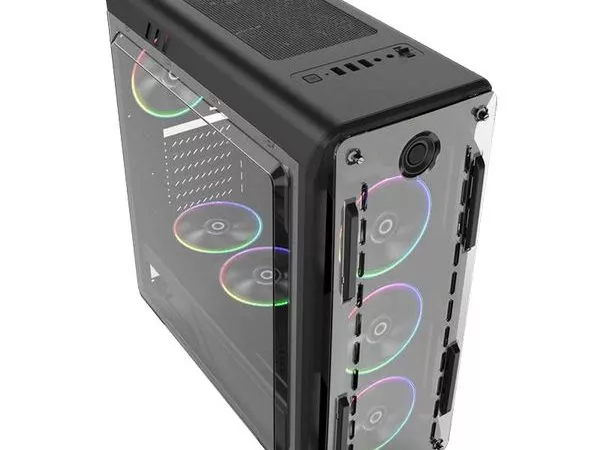 Case ATX GAMEMAX Optical, w/o PSU, 4x120mm ARGB  fans, Fan controller, Transparent, USB3.0, Black
