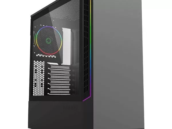 Case ATX GAMEMAX Panda T802, 1x120mm ARGB fan, 3xARGB LED strip, PWM/Rainbow HUB, USB3.0, TG, Black