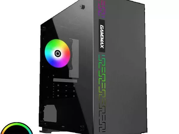Case mATX GAMEMAX Dark Ranger, w/o PSU, 1x120mm Rainbow fan, USB3.1, Tempered Glass, Black