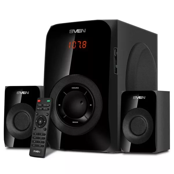 Speakers SVEN "MS-2020" Bluetooth, SD-card, USB, FM, RC, Black, 55w /30w + 2x12.5w / 2.1