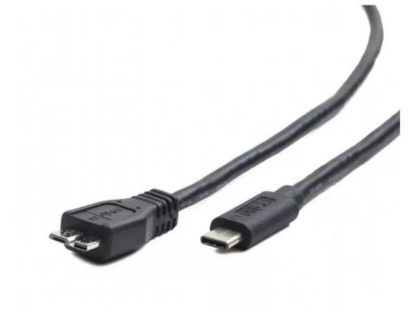 Cable Type-C/microUSB3.0, CM/BM, 1.0 m, Cablexpert, Black, CCP-USB3-mBMCM-1M