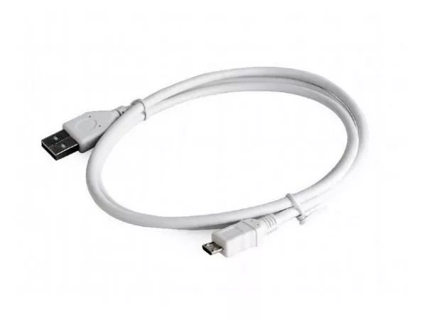 Cable Micro USB2.0, Micro B - AM, 0.5 m, Cablexpert, WHITE, CCP-mUSB2-AMBM-W-0.5M