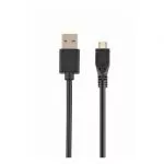 Cable Micro USB2.0, Micro B - AM, 1.0 m  Double side AM, Black, Cablexpert, CC-mUSB2D-1M