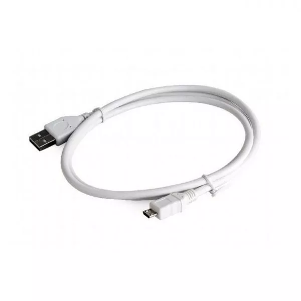 Cable Micro USB2.0, Micro B - AM, 1.0 m, WHITE, Cablexpert, CCP-mUSB2-AMBM-W-1M